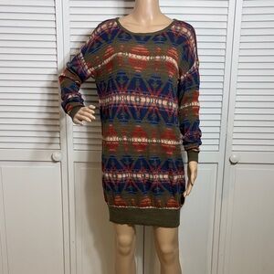 Denim & Supply Ralph Lauren Ethnic Aztec Southwest Sweater Dress Medium